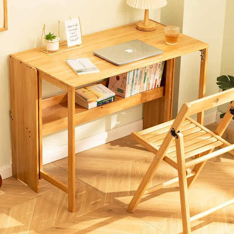 折りたたみ書桌 無垢材デスク 天然木 コンパクト 実木製 省スペース 在宅ワーク 学習机 ナチュラル G3-7224