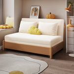 天然木 伸縮式ソファベッド｜実木フレーム ソファ兼ベッド 多サイズ対応（幅0.75～1.85m） ナチュラルデザイン G4-7278