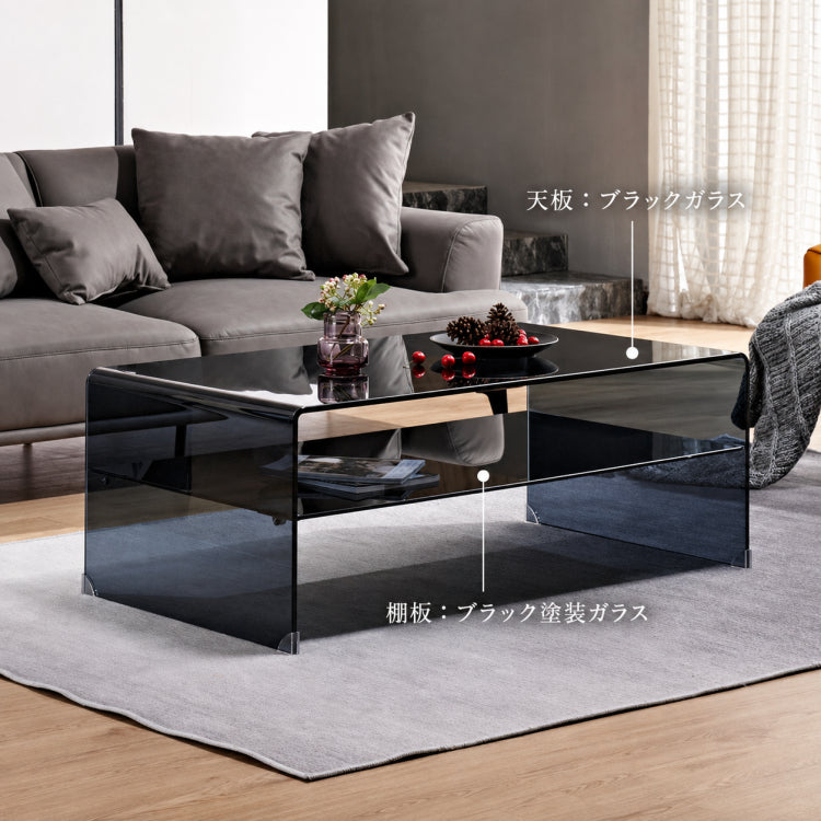 スタイリッシュ強化ガラス製ティーテーブル - モダンなデザインでおしゃれな空間を演出！ bd-4561