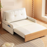 実木×ファブリック 伸縮ソファベッド｜1人掛け～2人掛け対応 幅80?180cm ナチュラルデザイン おしゃれ jy-1223-5