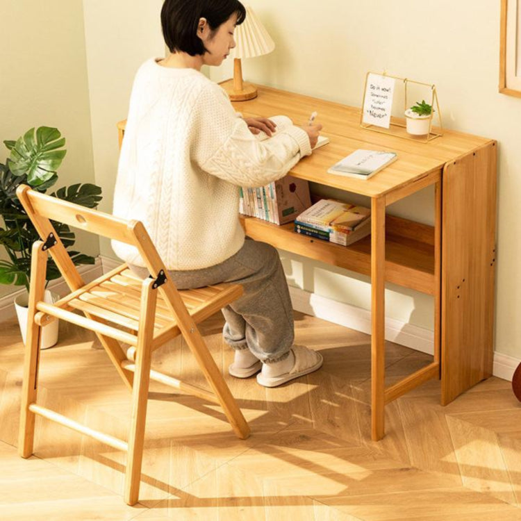 折りたたみ書桌 無垢材デスク 天然木 コンパクト 実木製 省スペース 在宅ワーク 学習机 ナチュラル G3-7224