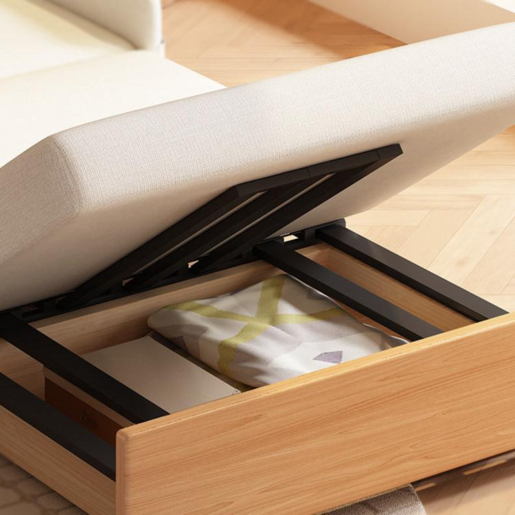実木×ファブリック 伸縮ソファベッド｜1人掛け～2人掛け対応 幅80?180cm ナチュラルデザイン おしゃれ jy-1223-5