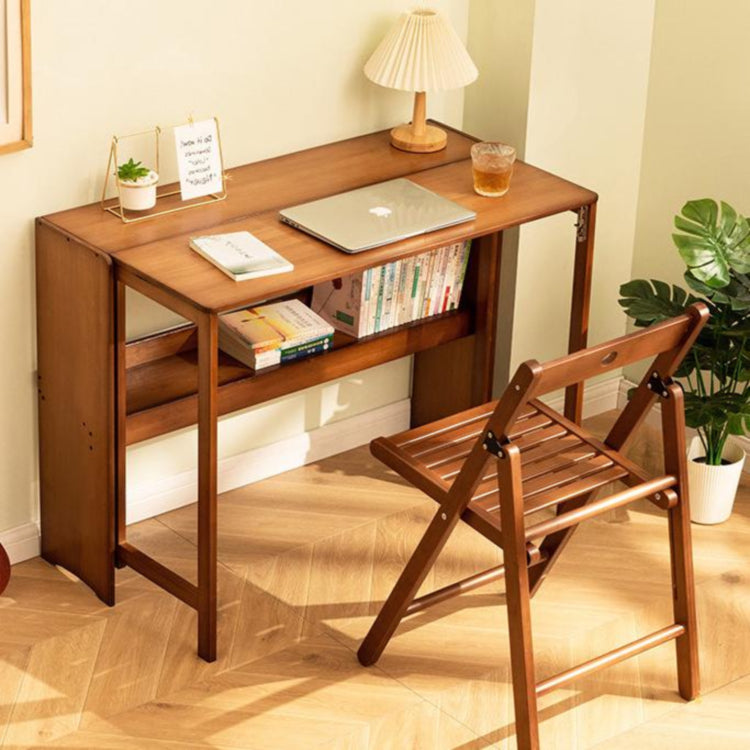 折りたたみ書桌 無垢材デスク 天然木 コンパクト 実木製 省スペース 在宅ワーク 学習机 ナチュラル G3-7224