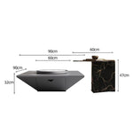 センターテーブル おしゃれ セラミック天板 多層板 収納付き 幅90cm 幅107cm 大小2点セット 大テーブル 小テーブル リビングテーブル モダン 北欧風 省スペース fkb-4387