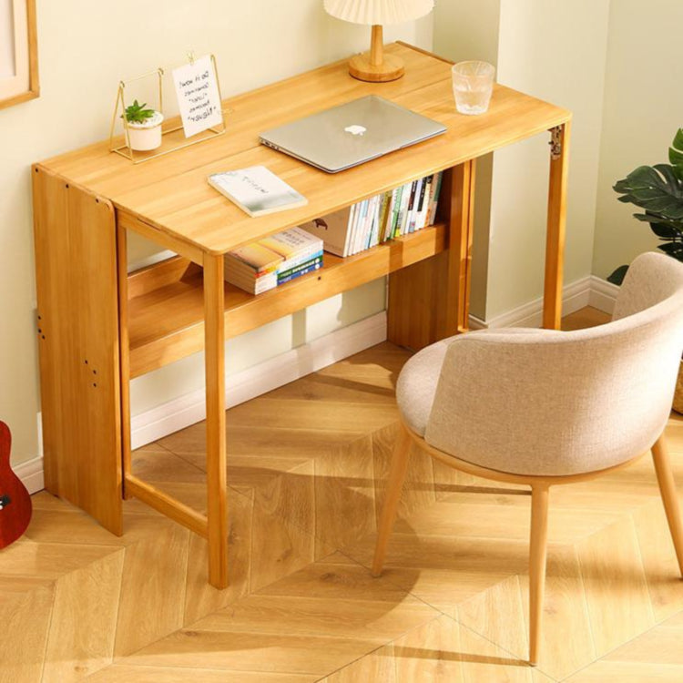 折りたたみ書桌 無垢材デスク 天然木 コンパクト 実木製 省スペース 在宅ワーク 学習机 ナチュラル G3-7224