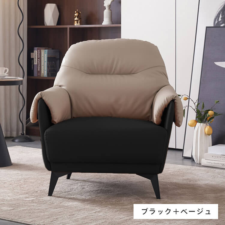 ソファー オレンジ＋ベージュ グレー＋ベージュ ブラック＋ベージュ ベージュ マイクロファイバーレザー シリコンフィル 天然木 dlo-035