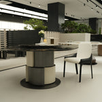 デザイナーズ 大理石テーブル ブラックマーブル×ゴールドベース 高級ラグジュアリーダイニング jrjj-6626