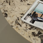 デザイナーズ 大理石ダイニングテーブル ベージュ×ブラックモダン アートスタイル ラグジュアリー家具 jrjj-6788