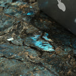 デザイナーズ 大理石ダイニングテーブル ブルーラブラドライト調 螺旋ステンレス脚 ラグジュアリーモダン jrjj-6614