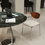 デザイナーズ 大理石ダイニングテーブル ブルーラブラドライト調 螺旋ステンレス脚 ラグジュアリーモダン jrjj-6614