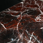 デザイナーズ 大理石ローテーブル ダークレッド×ブラック センターテーブル 高級ラグジュアリー リビングテーブル110cm jrjj-8653