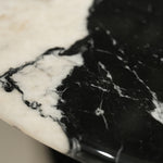 デザイナーズ 大理石ローテーブル 天然石ブラック＆ホワイトモダン 丸テーブルセット ラグジュアリーインテリア80cm 60cm jrjj-8689