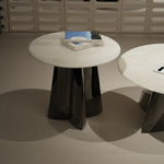 デザイナーズ 大理石ローテーブル センターテーブル ホワイトストーン天板 鏡面ステンレス脚 高級モダンインテリア42cm 30cm jrjj-8221