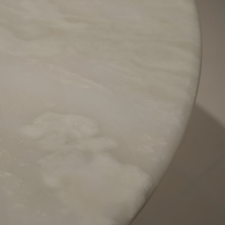 デザイナーズ 大理石ローテーブル センターテーブル ホワイトストーン天板 鏡面ステンレス脚 高級モダンインテリア42cm 30cm jrjj-8221