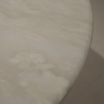 デザイナーズ 大理石ローテーブル センターテーブル ホワイトストーン天板 鏡面ステンレス脚 高級モダンインテリア42cm 30cm jrjj-8221