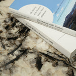 デザイナーズ 大理石ローテーブル ブラックウッド×ホワイトストーン 高級モダンセンターテーブル110cm jrjj-8576