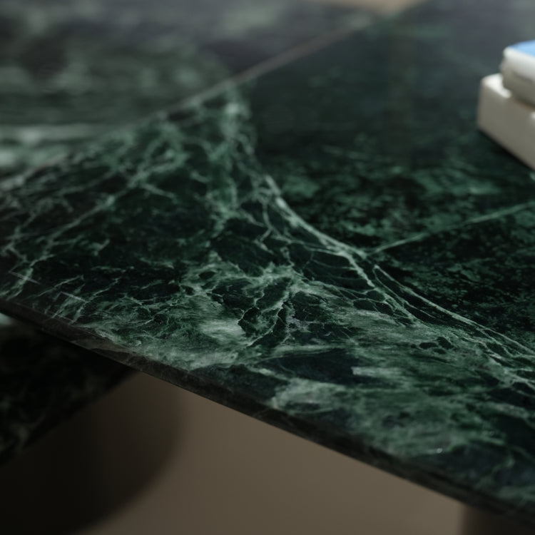 デザイナーズ 大理石ローテーブル 高級グリーンストーン モダンラグジュアリー センターテーブル80cm jrjj-8506