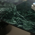 デザイナーズ 大理石ローテーブル 高級グリーンストーン モダンラグジュアリー センターテーブル80cm jrjj-8506