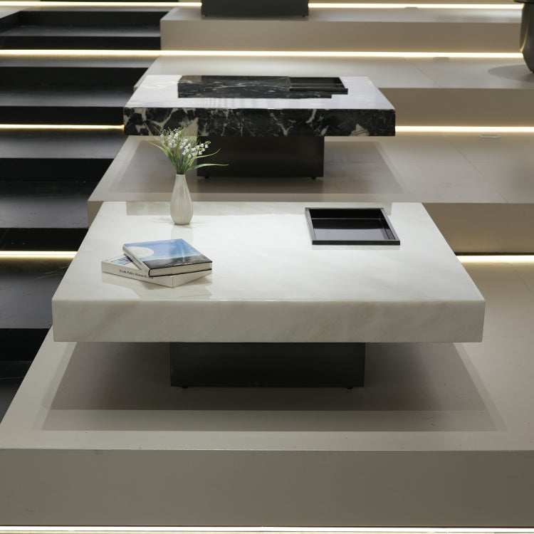 デザイナーズ 大理石センターテーブル モダンラグジュアリー スクエアローテーブル 4色展開120cm 100cm jrjj-899A