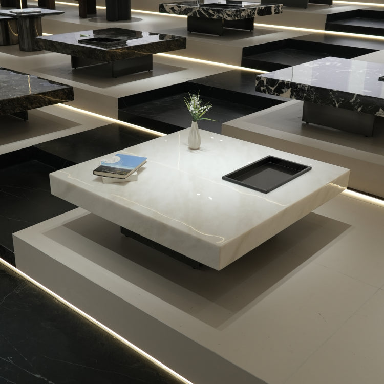 デザイナーズ 大理石センターテーブル モダンラグジュアリー スクエアローテーブル 4色展開120cm 100cm jrjj-899A