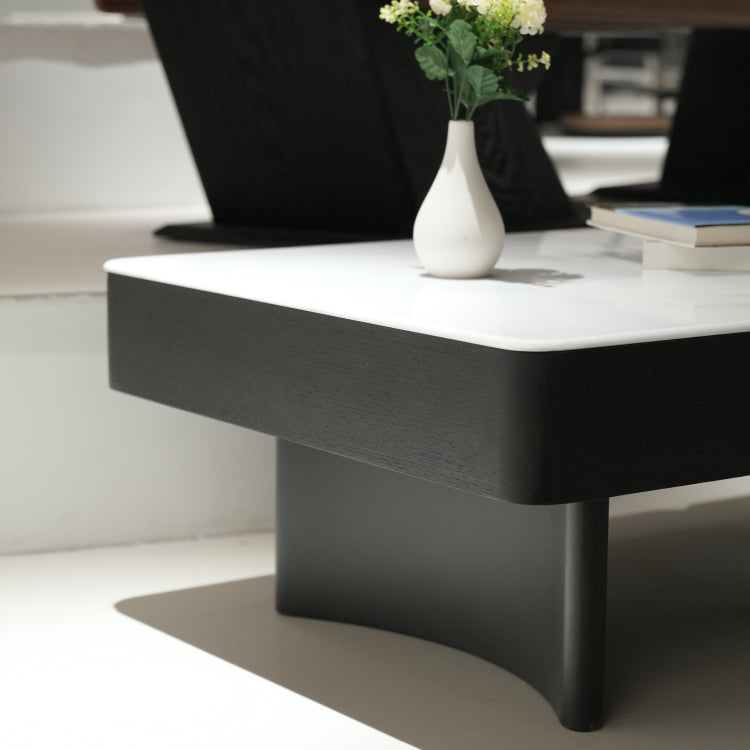 デザイナーズ 収納ローテーブル 微結晶ガラス天板 センターテーブル モダンラグジュアリー ホワイト×グレーカラー 130cm×70cm jrjj-8518