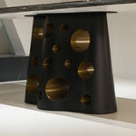 ラグジュアリー 天然大理石ダイニングテーブル 星空模様天板 高級モダンインテリア ブラックマーブル 食卓?リビング兼用 220cm×100cmjrjj-6605