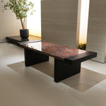 ラグジュアリー 天然大理石ダイニングテーブル ベトナレッド天板 高級レッドマーブル モダンインテリア リビング?ダイニング兼用 260cm×100cm jrjj-6786