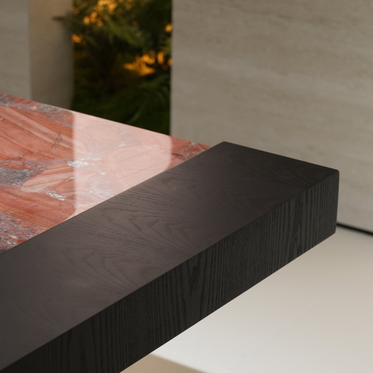 ラグジュアリー 天然大理石ダイニングテーブル ベトナレッド天板 高級レッドマーブル モダンインテリア リビング?ダイニング兼用 260cm×100cm jrjj-6786