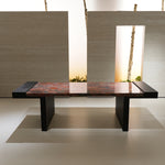 ラグジュアリー 天然大理石ダイニングテーブル ベトナレッド天板 高級レッドマーブル モダンインテリア リビング?ダイニング兼用 260cm×100cm jrjj-6786