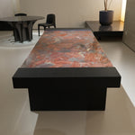 ラグジュアリー 天然大理石ダイニングテーブル ベトナレッド天板 高級レッドマーブル モダンインテリア リビング?ダイニング兼用 260cm×100cm jrjj-6786