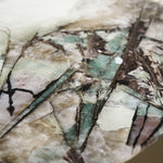 ラグジュアリー 天然大理石ダイニングテーブル ブルー調天板 円形ホワイトマーブル 高級モダンインテリアデザイン180cm jrjj-6623