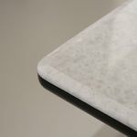 ラグジュアリー 天然大理石ダイニングテーブル ホワイトクリスタル調天板 高級モダンインテリア ブラックベースデザイン180cmjrjj-A35