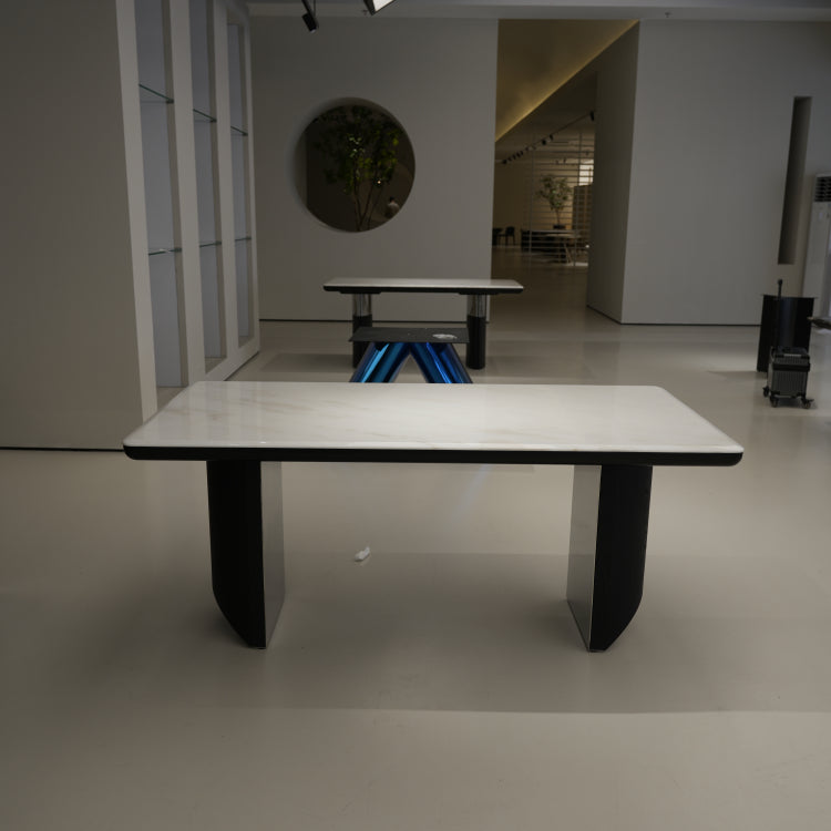 ラグジュアリー 天然大理石ダイニングテーブル フェンディホワイト調天板 高級モダンインテリア ダイニングデザイン180cm 250cm jrjj-6801