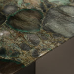 ラグジュアリー 天然大理石ダイニングテーブル エメラルドグリーン調天板 高級モダンインテリア デザイナーズダイニング200cm×100cm jrjj-6389