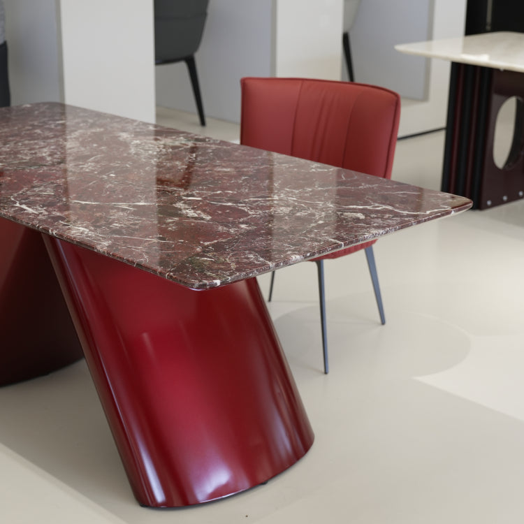 ラグジュアリー 天然大理石テーブル ダイニングテーブル パープルレッド調天板 高級モダンインテリア デザイナーズダイニング180cm×90cm jrjj-6694