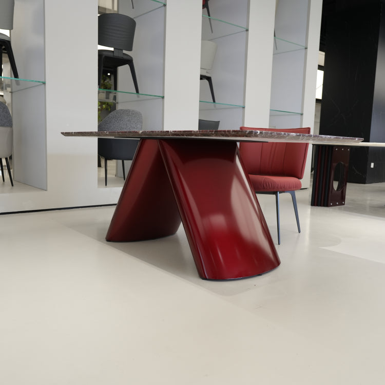 ラグジュアリー 天然大理石テーブル ダイニングテーブル パープルレッド調天板 高級モダンインテリア デザイナーズダイニング180cm×90cm jrjj-6694