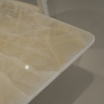 ラグジュアリー 天然大理石テーブル ダイニングテーブル シャンパンゴールド調天板 高級エレガントモダン デザイナーズダイニング180cm 200cm jrjj-6129