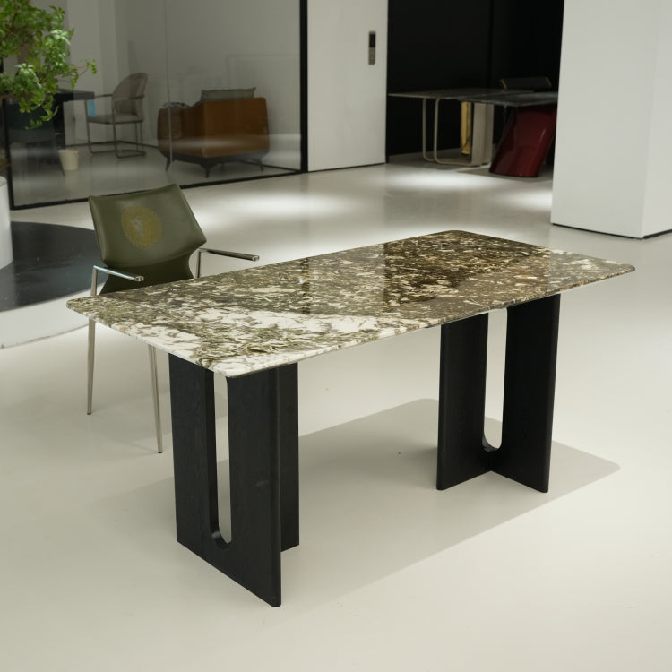 ラグジュアリー 天然大理石テーブル グリーンマーブル調 ダイニングテーブル 高級ナチュラルモダン デザイナーズダイニング180cm×90cm jrjj-A13