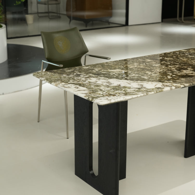 ラグジュアリー 天然大理石テーブル グリーンマーブル調 ダイニングテーブル 高級ナチュラルモダン デザイナーズダイニング180cm×90cm jrjj-A13