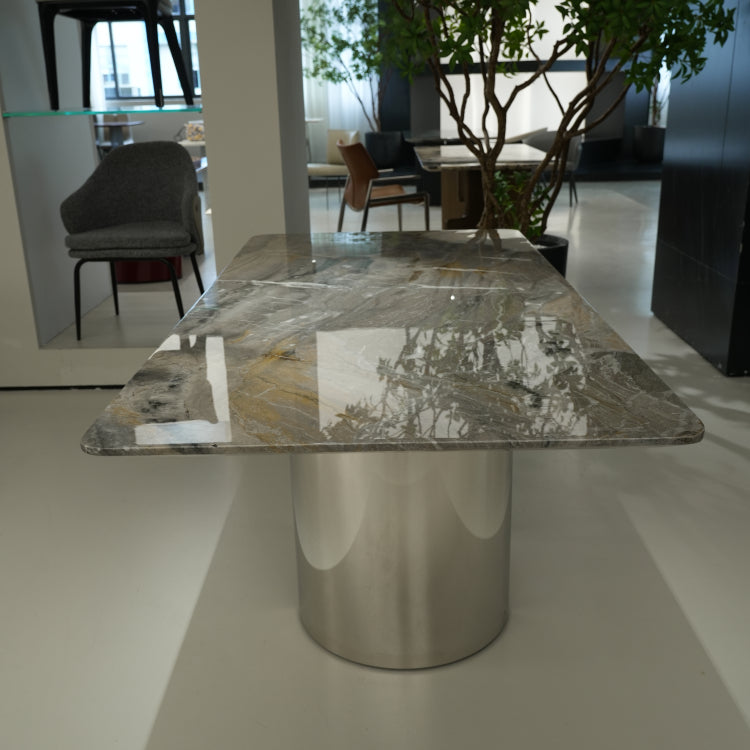 天然大理石 ヴェネチアブラウン マーブルテーブル ダイニングテーブル 高級モダンデザイン ステンレス脚 ラグジュアリー家具180cm×90cm jrjj-6739