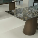 ラグジュアリー 天然大理石テーブル ダイニングテーブル プラチナグレー調 高級メタリックモダン ダイニング デザイナーズ家具180cm×90cm jrjj-6770