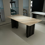 ラグジュアリー 天然大理石テーブル ブルーゴールド調 高級デザイナーズ モダンインテリア ダイニングテーブル180cm×90cm jrjj-6697