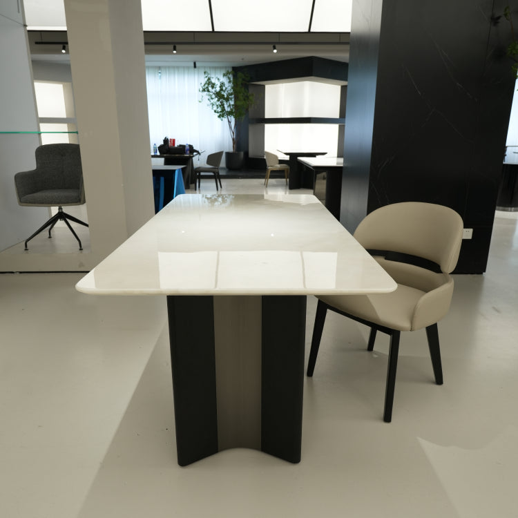 ラグジュアリー 天然大理石テーブル ダイニングテーブル ホワイトストーン調 高級デザイナーズ モダンインテリア180cm 140cm jrjj-6696