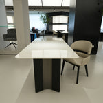 ラグジュアリー 天然大理石テーブル ダイニングテーブル ホワイトストーン調 高級デザイナーズ モダンインテリア180cm 140cm jrjj-6696