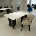 ラグジュアリー 天然大理石テーブル ダイニングテーブル ホワイトストーン調 高級デザイナーズ モダンインテリア180cm 140cm jrjj-6696