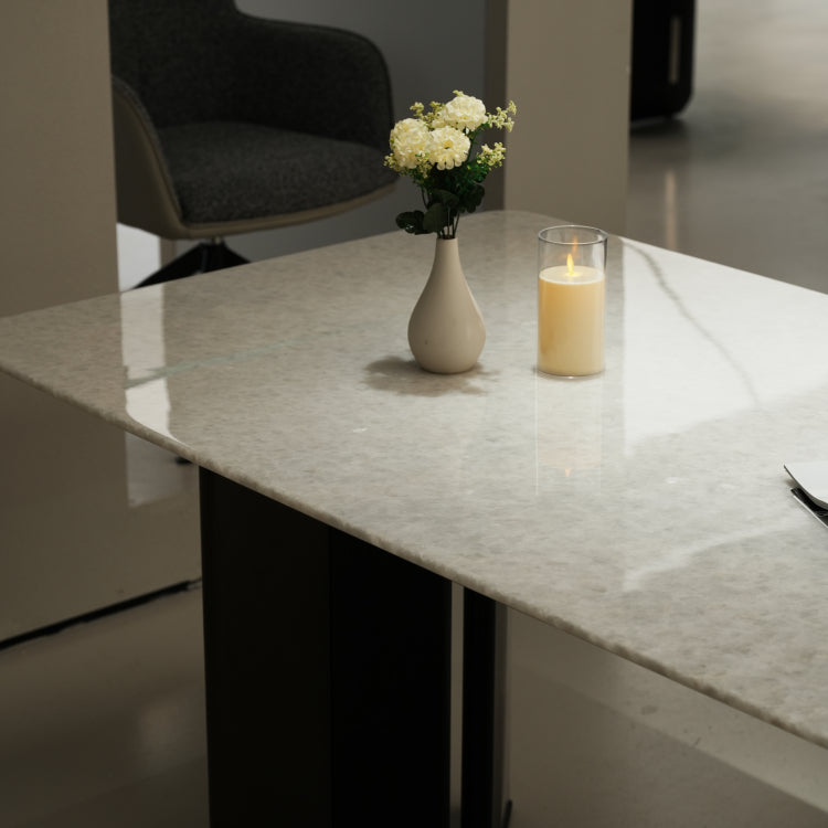 ラグジュアリー 天然大理石テーブル ダイニングテーブル ホワイトマーブル調 高級デザイナーズ家具 モダンインテリア180cm×90cmjrjj-A22