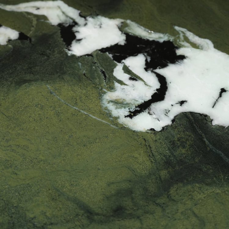 ラグジュアリー天然大理石ダイニングテーブル　アボカドグリーン調の丸縁厚天板が映える高級デザイナーズモダン240cm 180cm jrjj-6805