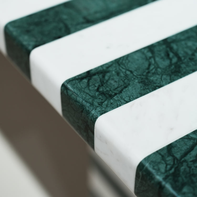 ラグジュアリー モダンデザイン ダイニングテーブル 大理石ストライプテーブル グリーンマーブル調 高級デザイナーズインテリア264cm×110cm jrjj-6789