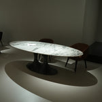 デザイナーズ 大理石ダイニングテーブル 大花ホワイト調 天然石天板 高級ラグジュアリーモダン260cm×110cm jrjj-6802