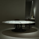 デザイナーズ 大理石ダイニングテーブル 大花ホワイト調 天然石天板 高級ラグジュアリーモダン260cm×110cm jrjj-6802